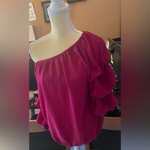 Elegant Off-Shoulder Pink Blouse